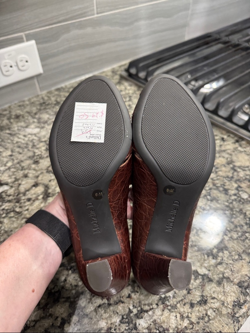 Michelle D Peep Toe Pumps in Brown - 6.5 - NWT - Picture 5 of 6